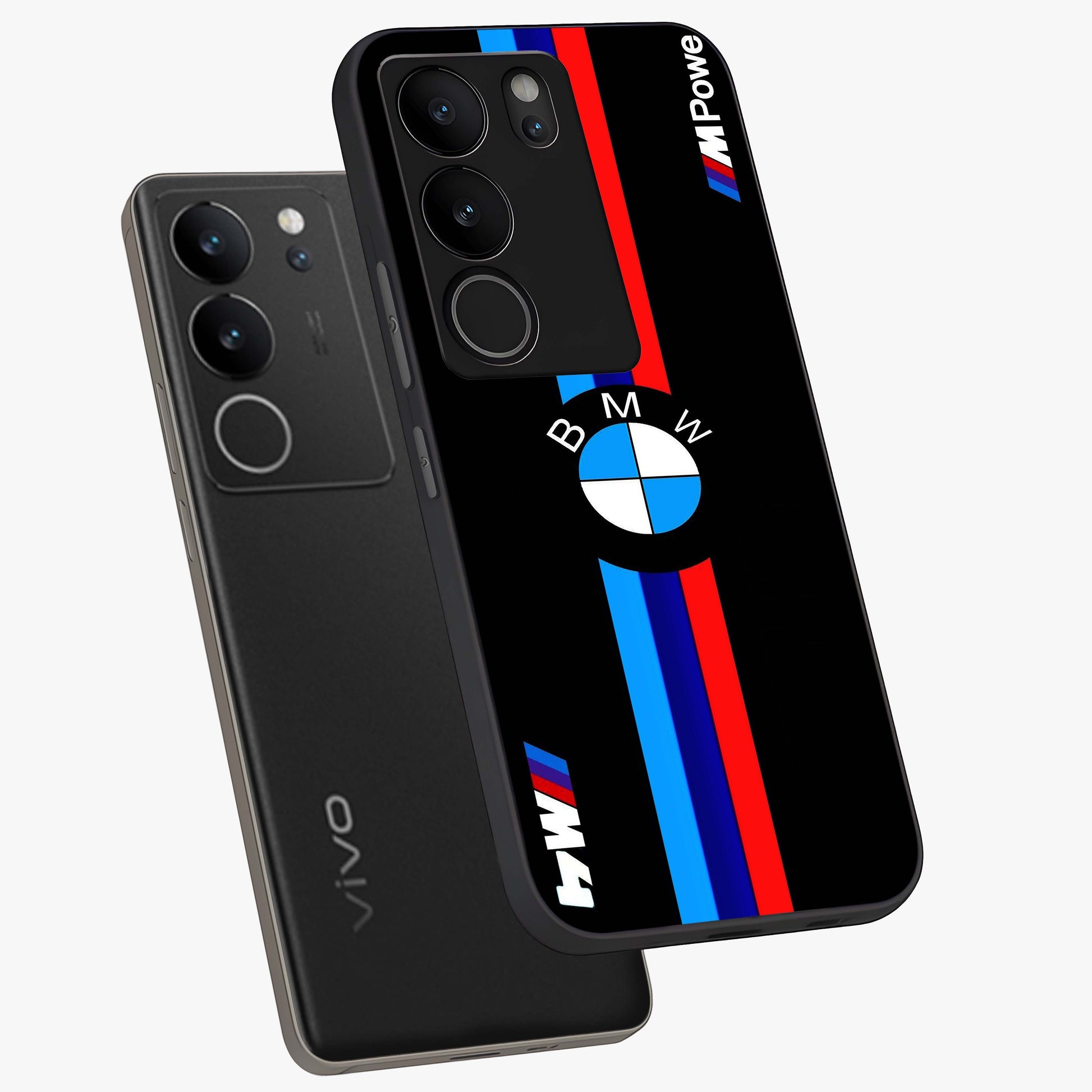 Turbo BMW Beast Glass Case displayed in angled mockup highlighting sleek racing car design with bold automotive aesthetic.