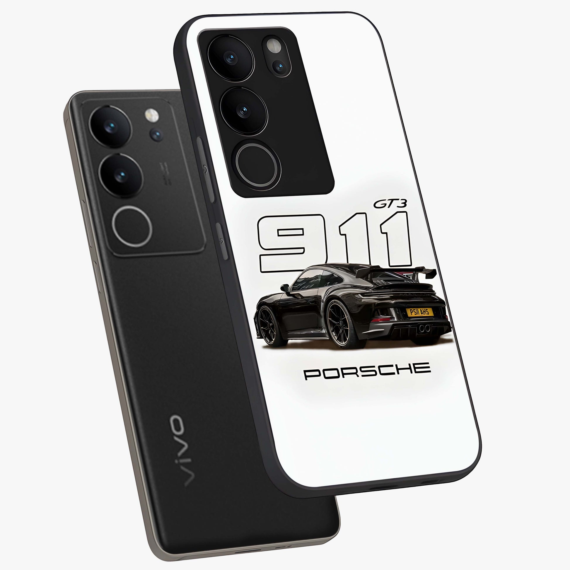 Turbo Legacy Icon Glass Case displayed in angled mockup highlighting dynamic automotive design with performance aesthetic.