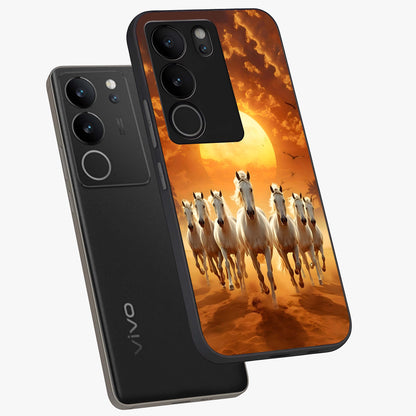 Wild Sunset Majesty Glass Case displayed in angled mockup highlighting vibrant sunset sky design with scenic aesthetic.