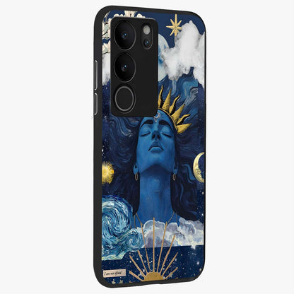 Aesthetic Lord Shiva Glass Case upright view showcasing powerful Lord Shiva artwork with devotional theme.