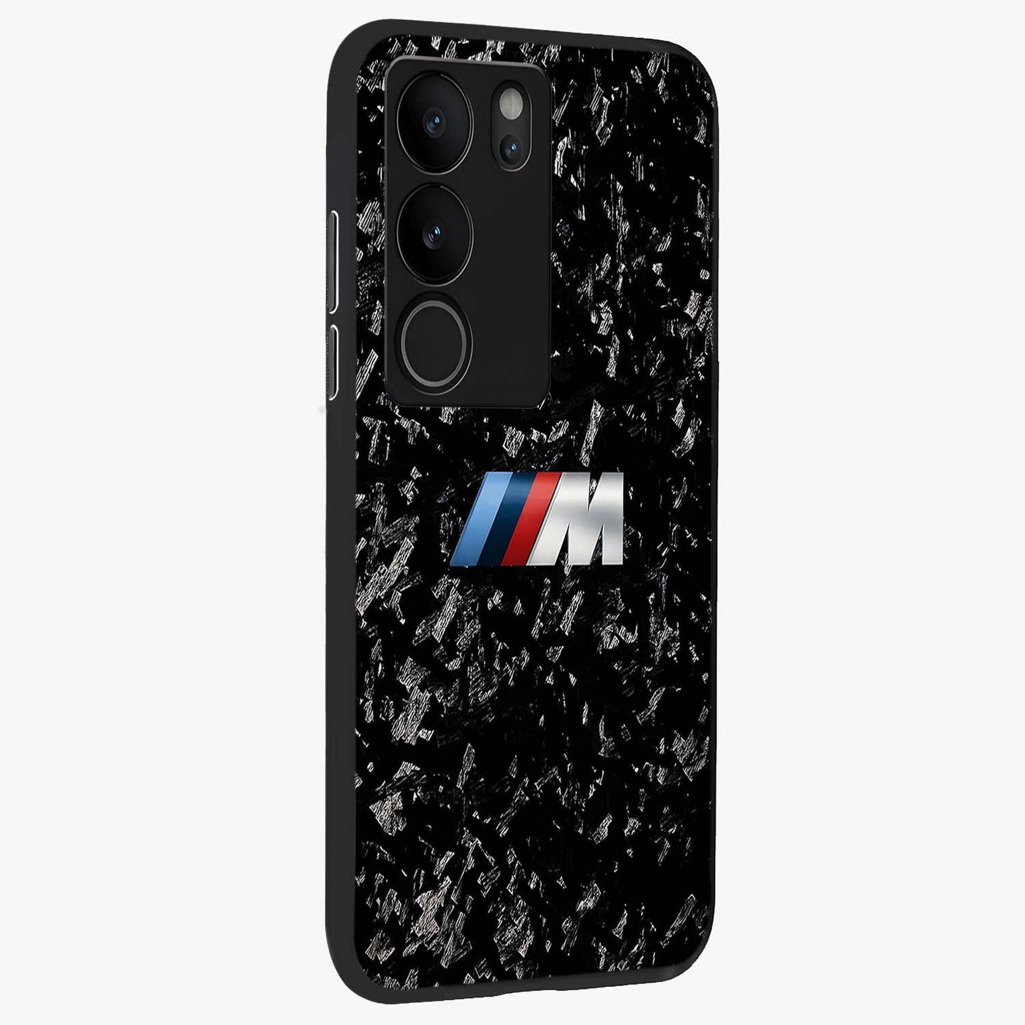 Carbon Speed Mark Glass Case upright view showcasing modern carbon speed graphic with bold automotive theme.