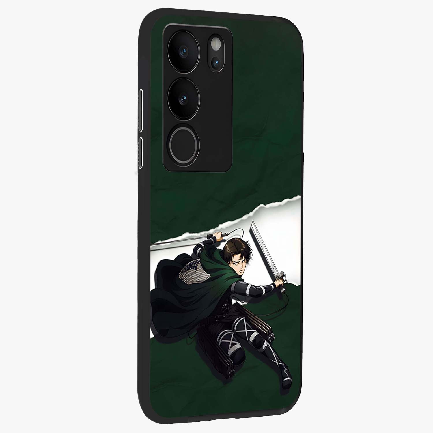 Emerald War Vanguard Glass Case upright view showcasing dramatic warrior artwork with bold fantasy theme.