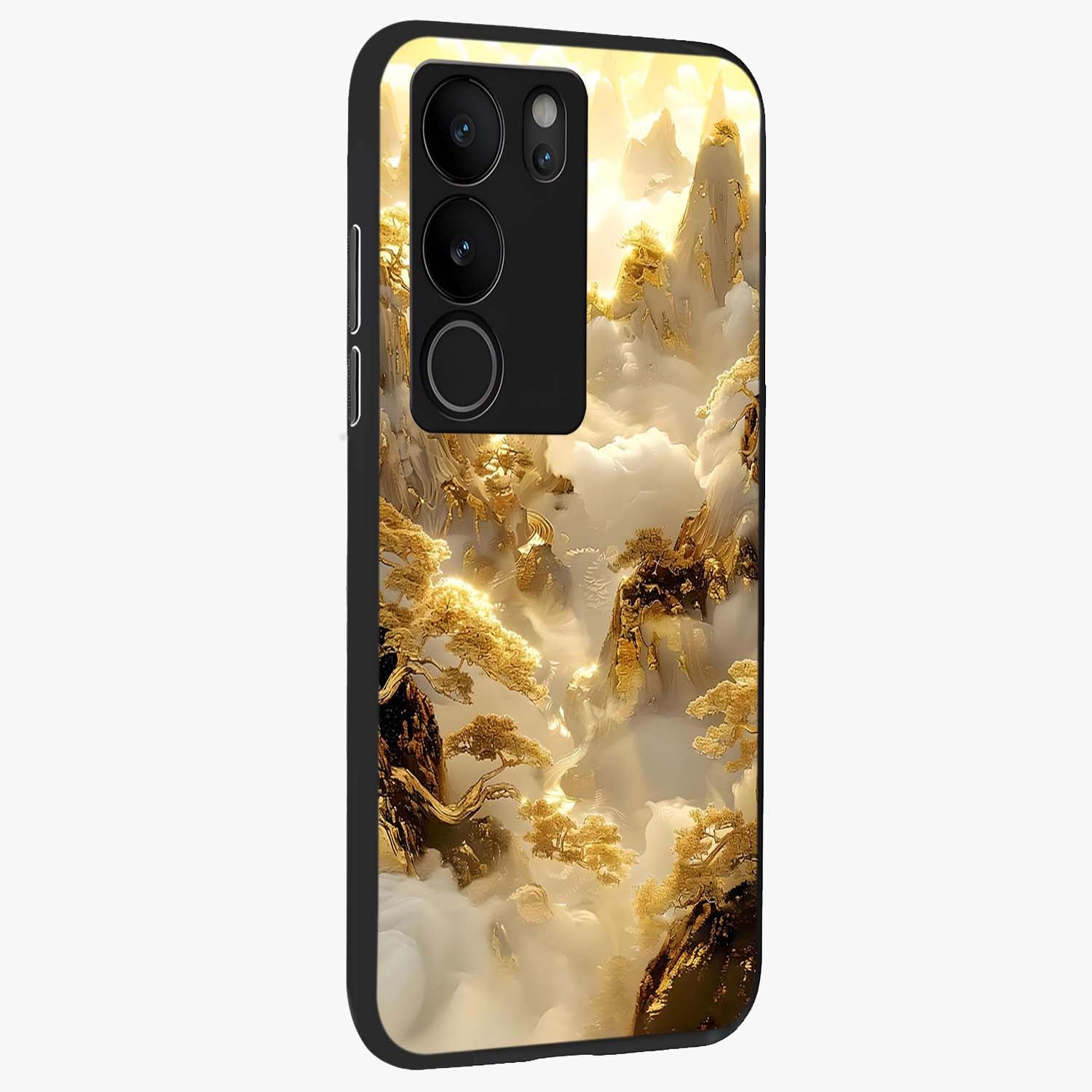 Gates Of Illumination Glass Case upright view showcasing glowing gateway artwork with mystical celestial theme.