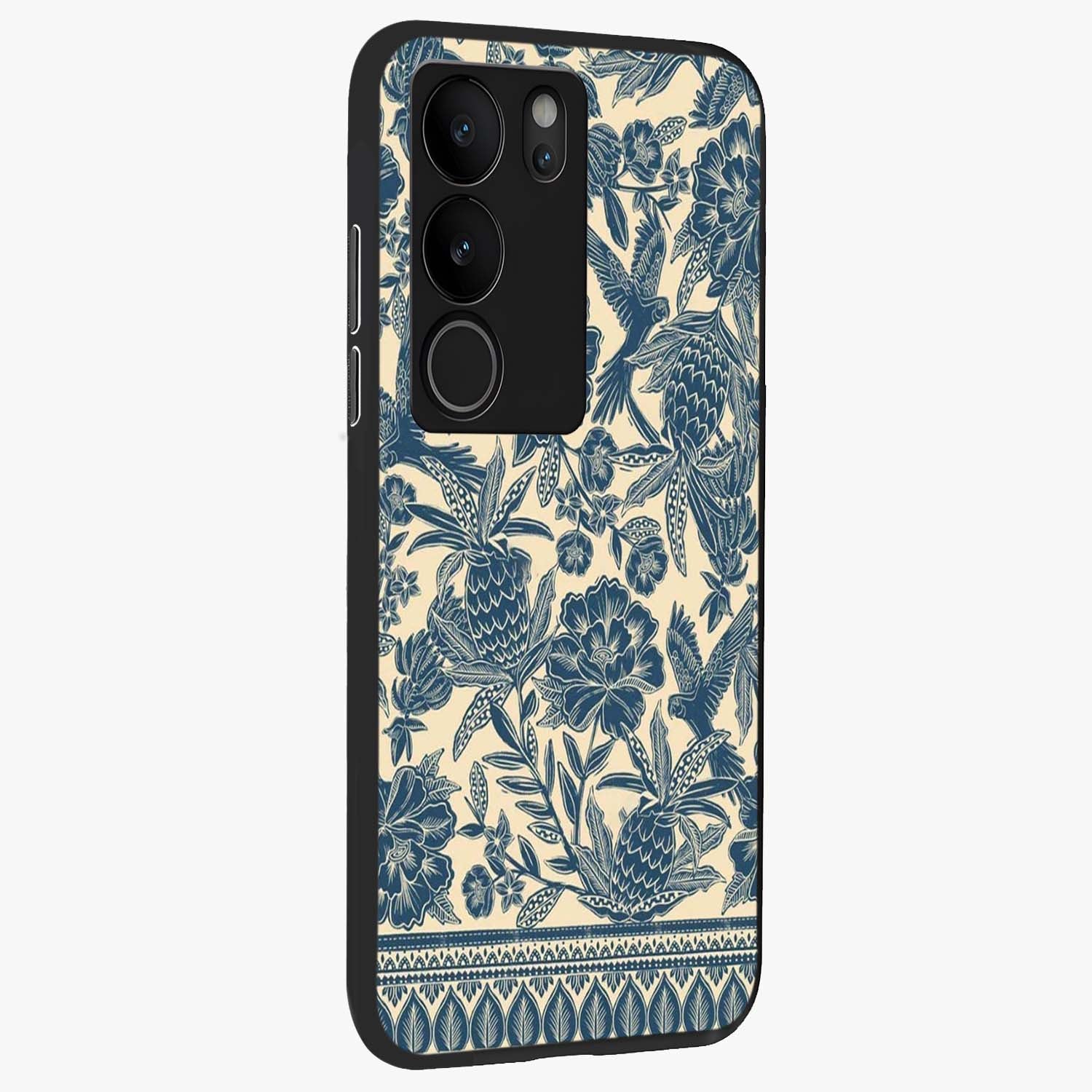 Heirloom Wild Bloom Glass Case upright view showcasing delicate wildflower artwork with timeless floral theme.