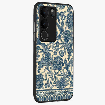 Heirloom Wild Bloom Glass Case upright view showcasing delicate wildflower artwork with timeless floral theme.