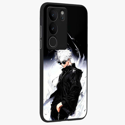 Limitless Shadow King Glass Case upright view showcasing bold shadow warrior artwork with epic fantasy theme.