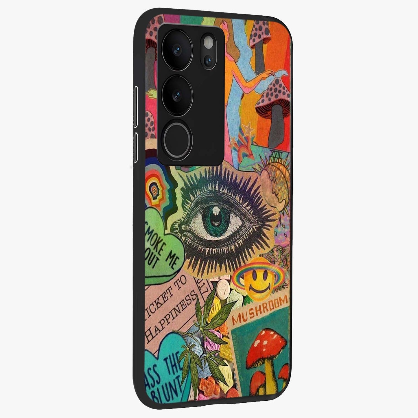 Mystic Eye Wonderland Glass Case upright view showcasing symbolic eye artwork with mysterious fantasy theme.