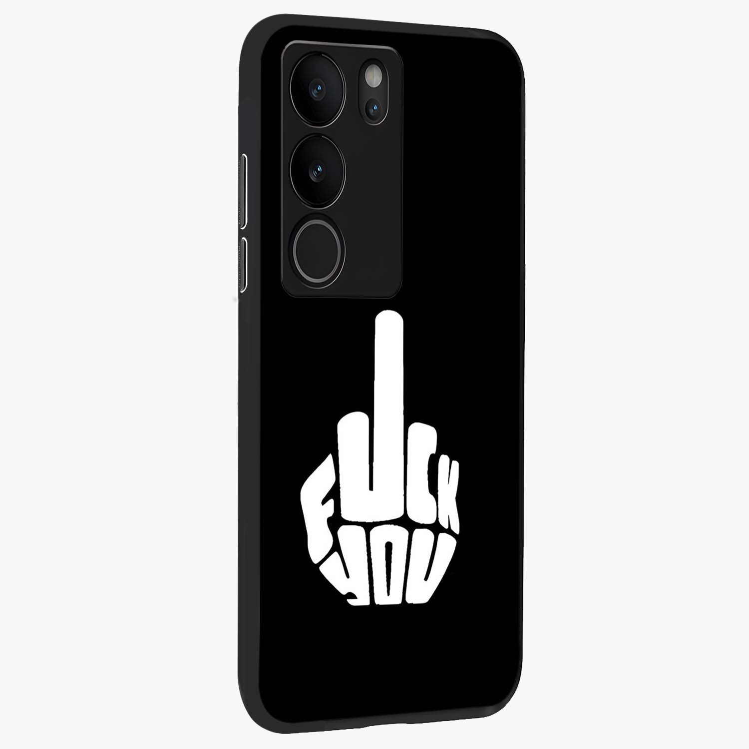 Rebel Mode On Glass Case upright view showcasing striking statement artwork with bold rebellious theme.