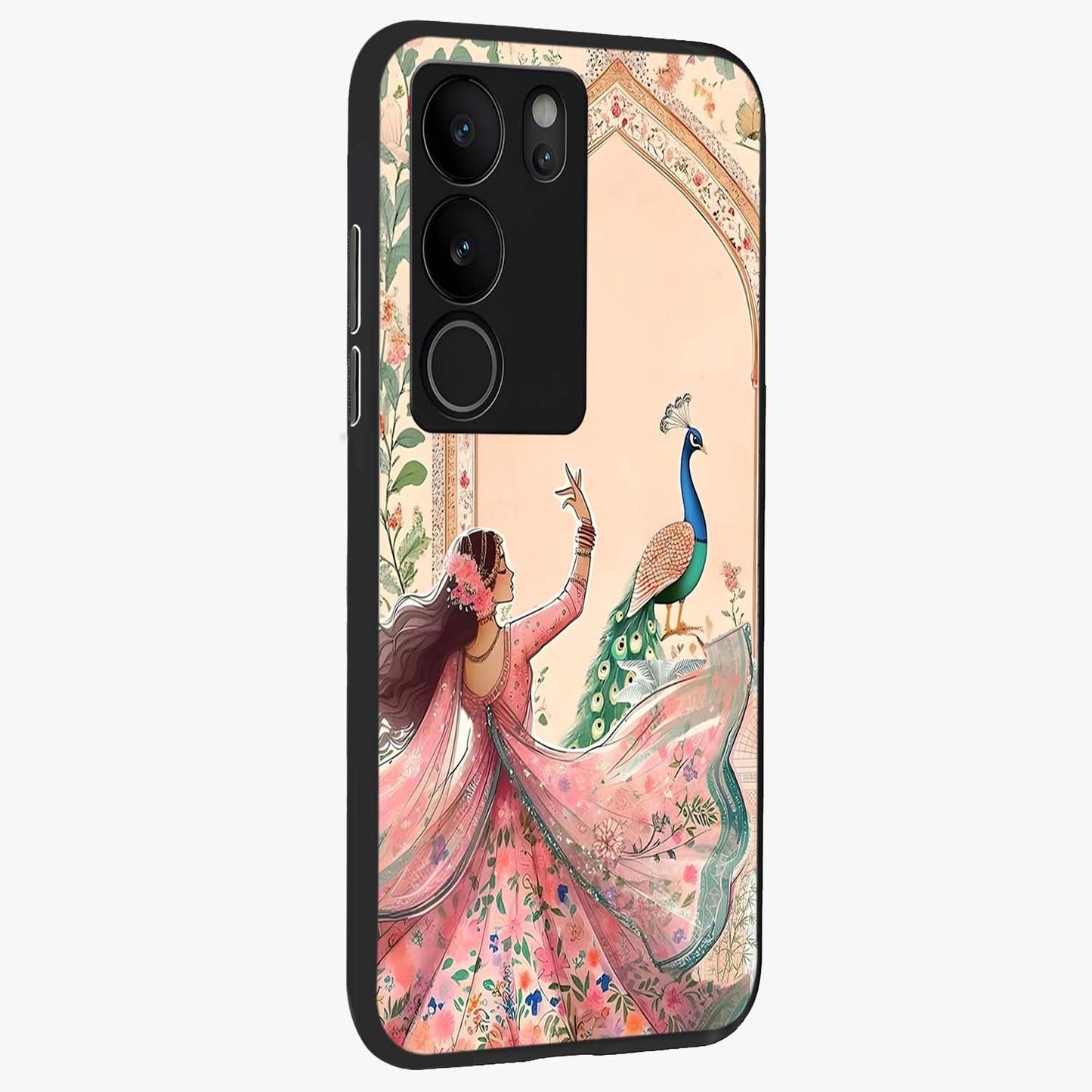 Royal Grace Muse Glass Case upright view showcasing stylish artistic artwork with sophisticated royal theme.