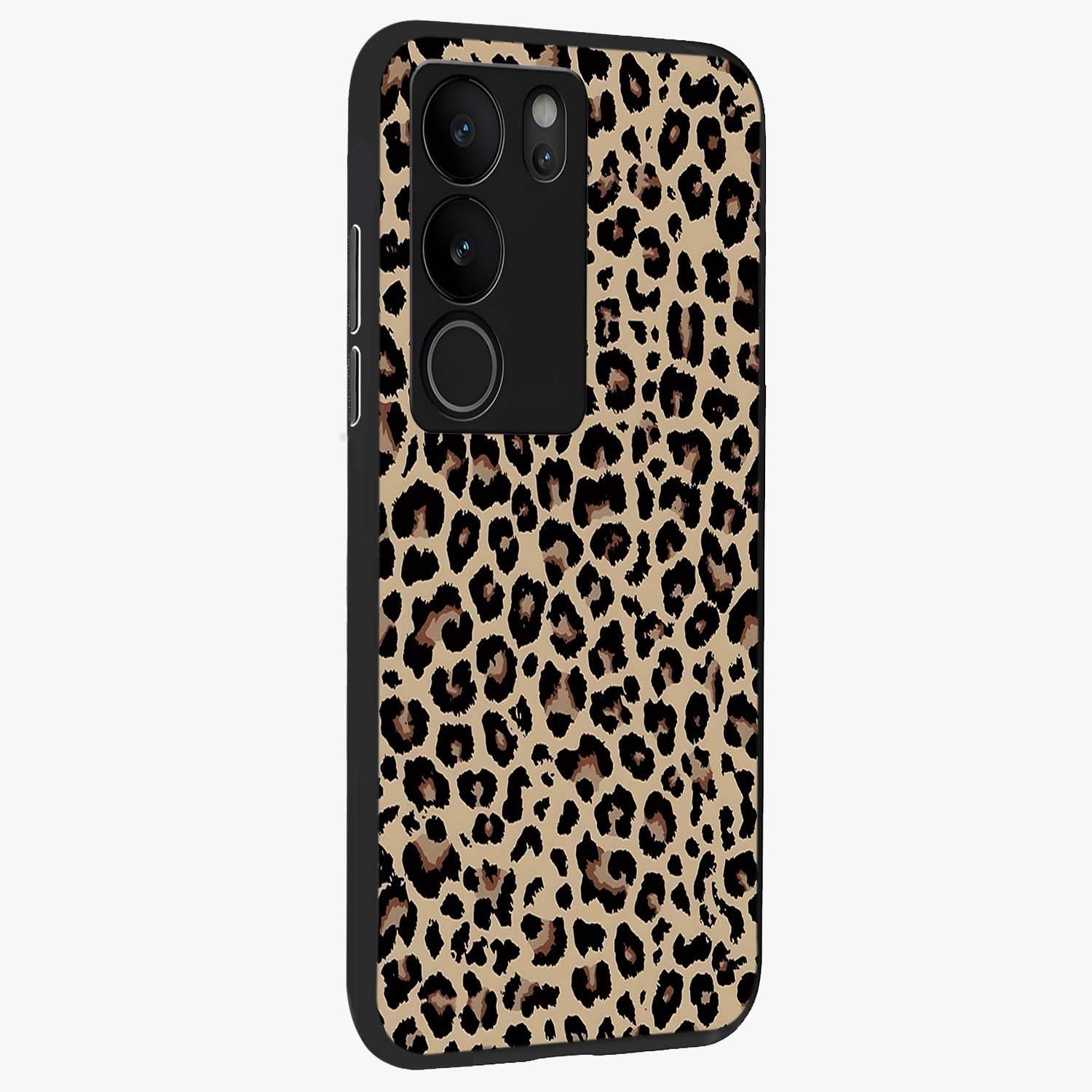Savage Chic Pattern Glass Case upright view showcasing trendy decorative artwork with edgy fashion theme.