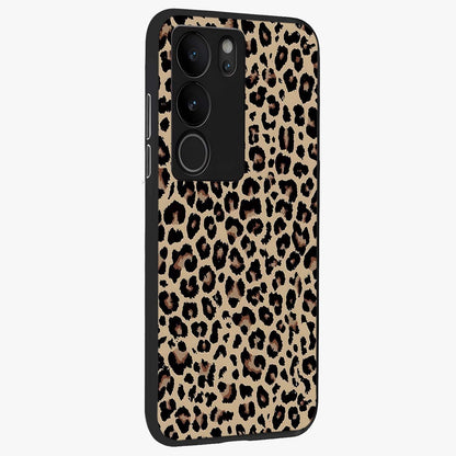Savage Chic Pattern Glass Case upright view showcasing trendy decorative artwork with edgy fashion theme.
