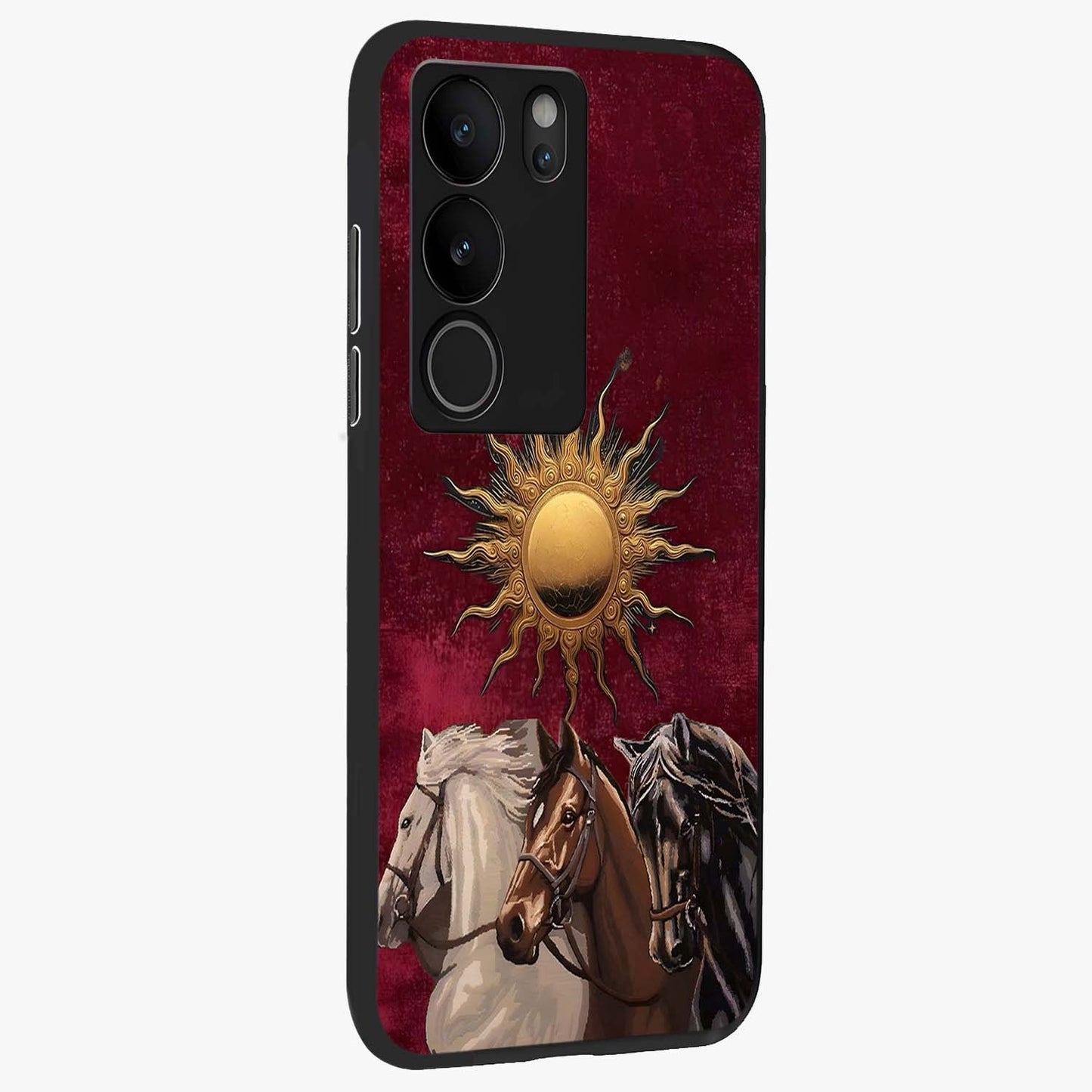 Solar Riders Glass Case upright view showcasing energetic rider artwork with bold adventure theme.