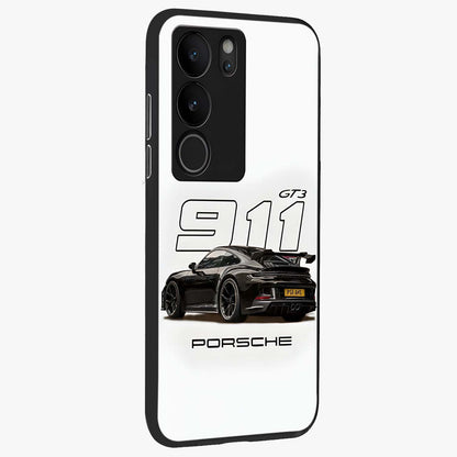 Turbo Legacy Icon Glass Case upright view showcasing bold racing inspired artwork with classic car theme.