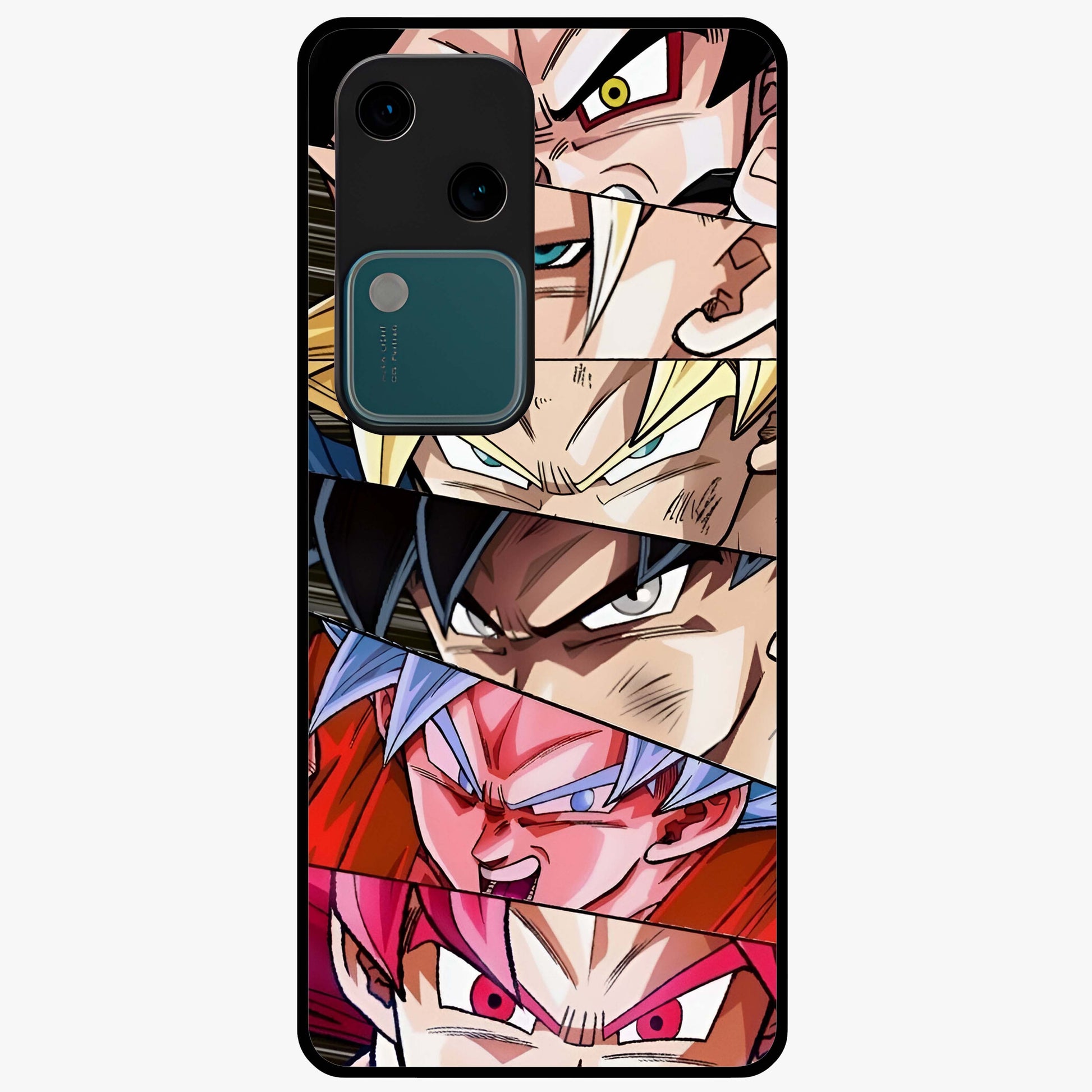 Anime Character Glass Case showing flat back view with vibrant anime artwork and glossy glass finish.