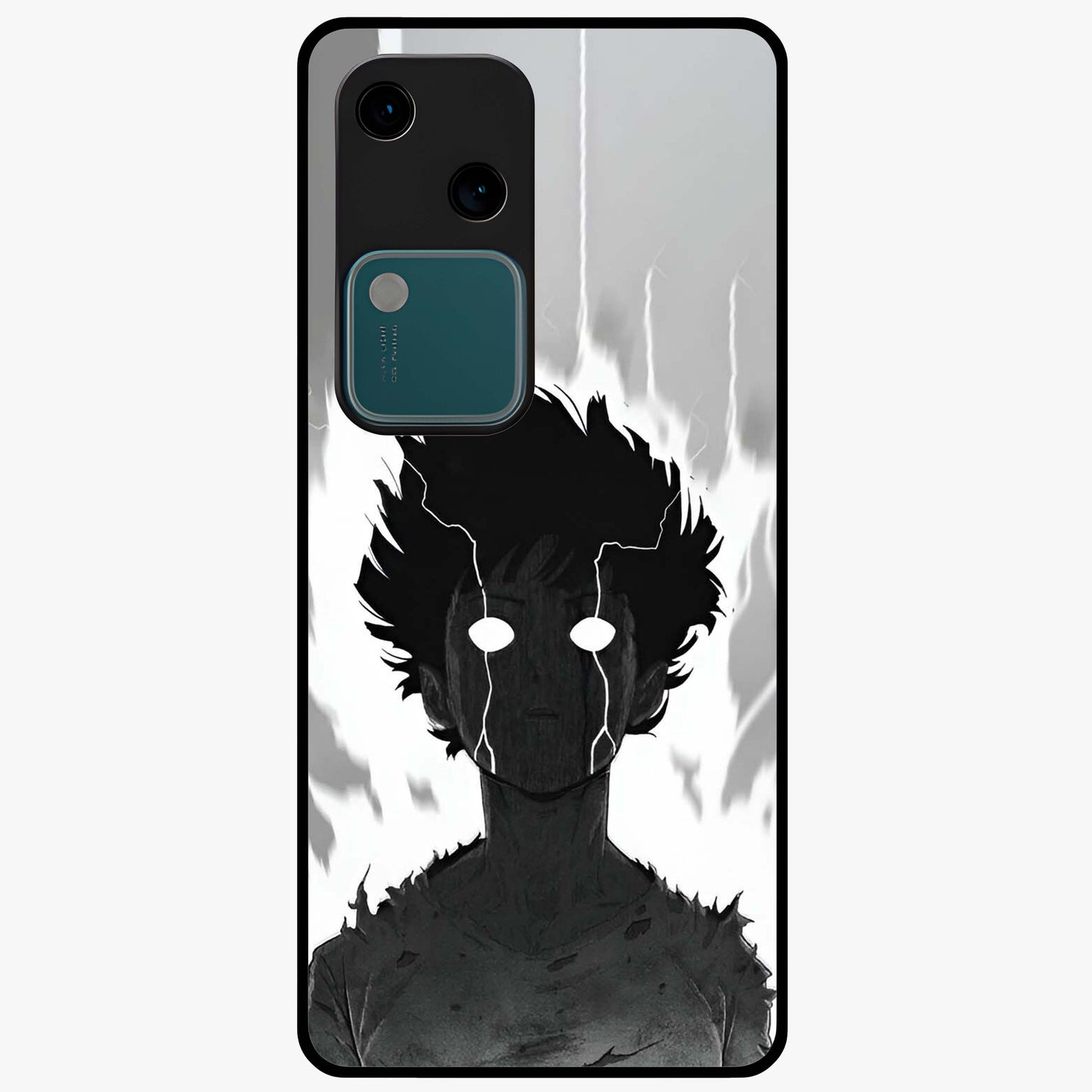 Awakened Inner Rage Glass Case showing flat back view with intense artistic artwork and glossy glass finish.