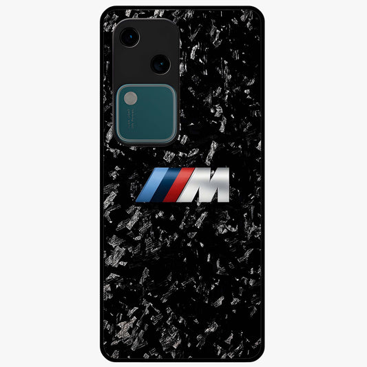Carbon Speed Mark Glass Case showing flat back view with sporty carbon pattern artwork and glossy glass finish.