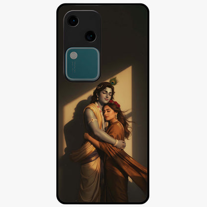 Divine Eternal Love Glass Case showing flat back view with spiritual love themed artwork and glossy glass finish.