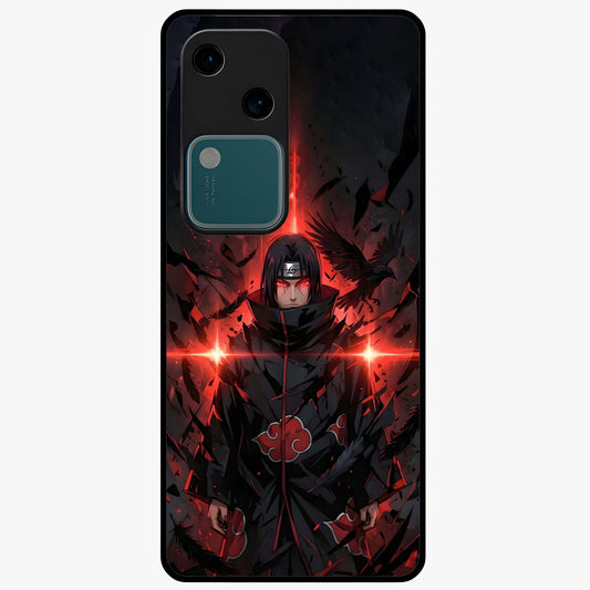 Focused Blade Discipline Glass Case showing flat back view with warrior sword themed artwork and glossy glass finish.