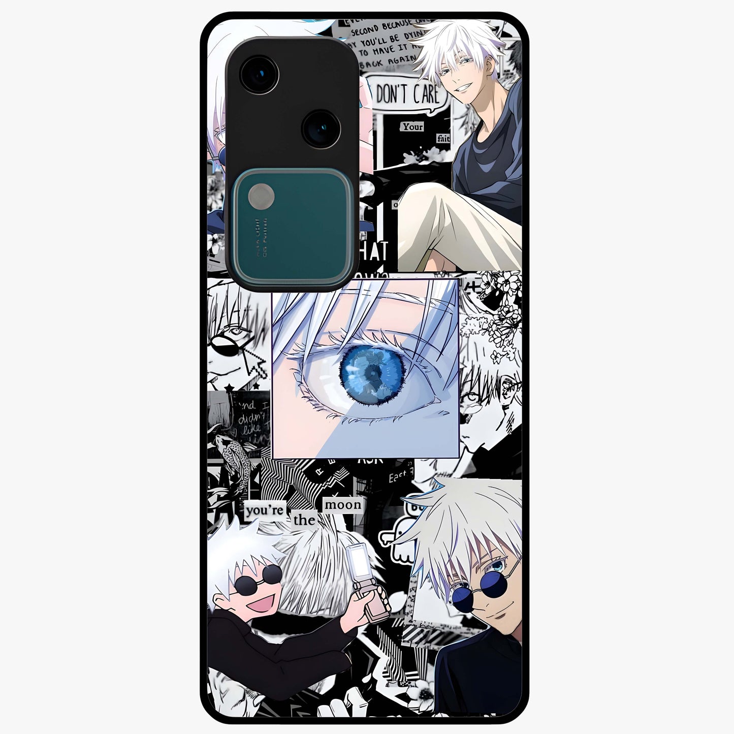 Infinity Sorcerer Chaos Glass Case showing flat back view with mystical sorcerer themed artwork and glossy glass finish.
