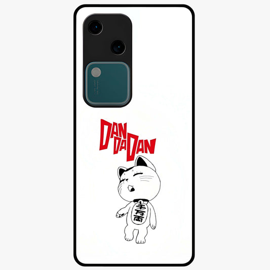 Playful Spirit Charm Glass Case showing flat back view with cheerful charm themed artwork and glossy glass finish.