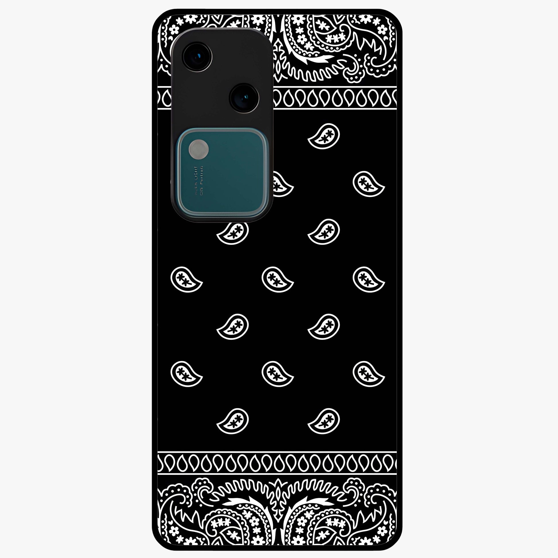 Retro Rebel Threads Glass Case showing flat back view with vintage street style artwork and glossy glass finish.