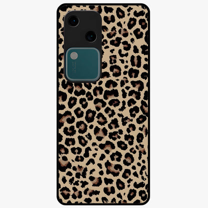 Savage Chic Pattern Glass Case showing flat back view with stylish patterned artwork and glossy glass finish.