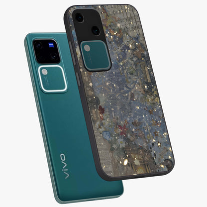 Aesthetic Astrolophia Glass Case displayed in angled mockup highlighting artistic aesthetic elements and smooth glass surface.