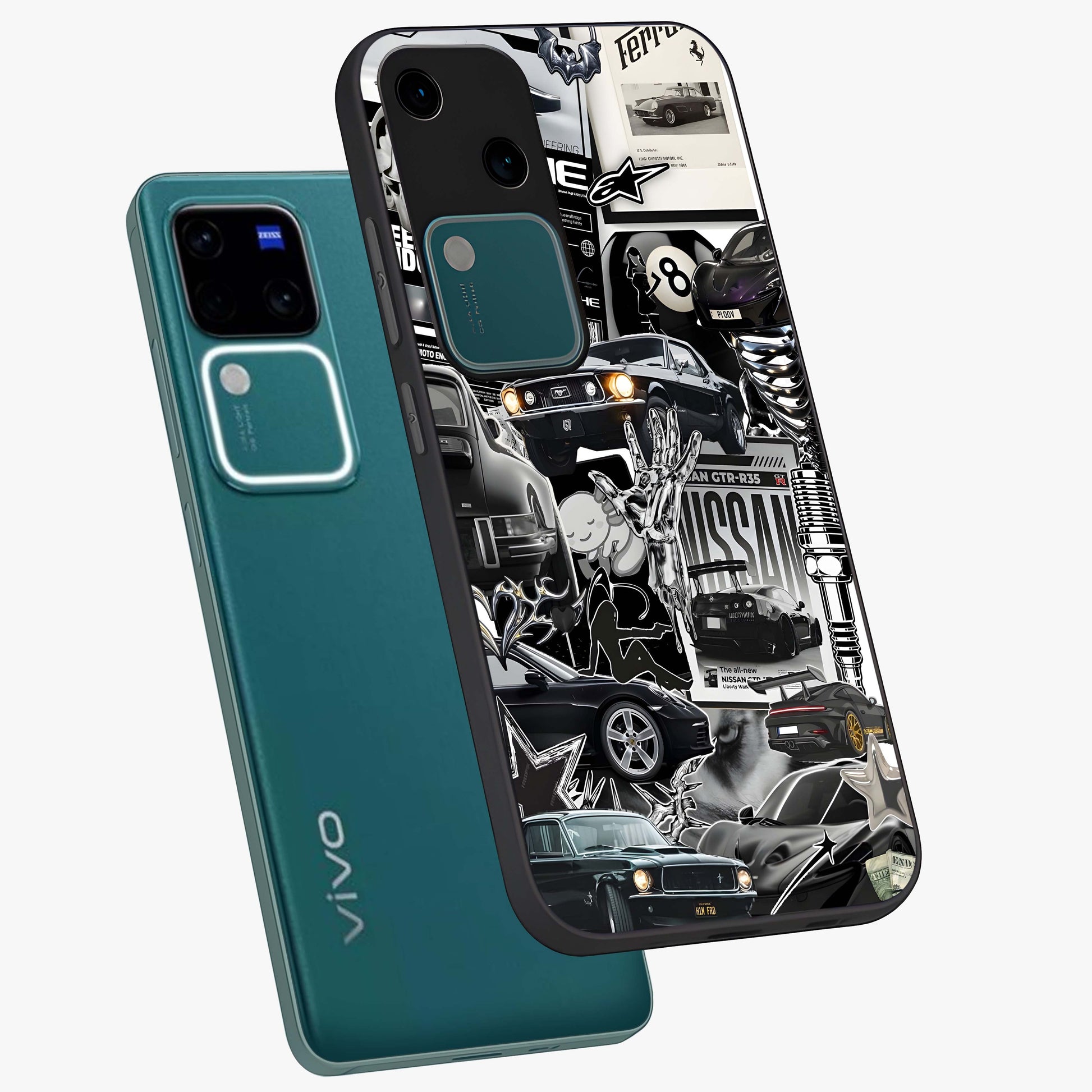 Aesthetic Dark Love Glass Case displayed in angled mockup highlighting moody aesthetic design and bold love theme.