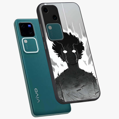 Awakened Inner Rage Glass Case displayed in angled mockup highlighting powerful graphic design and bold artistic theme.