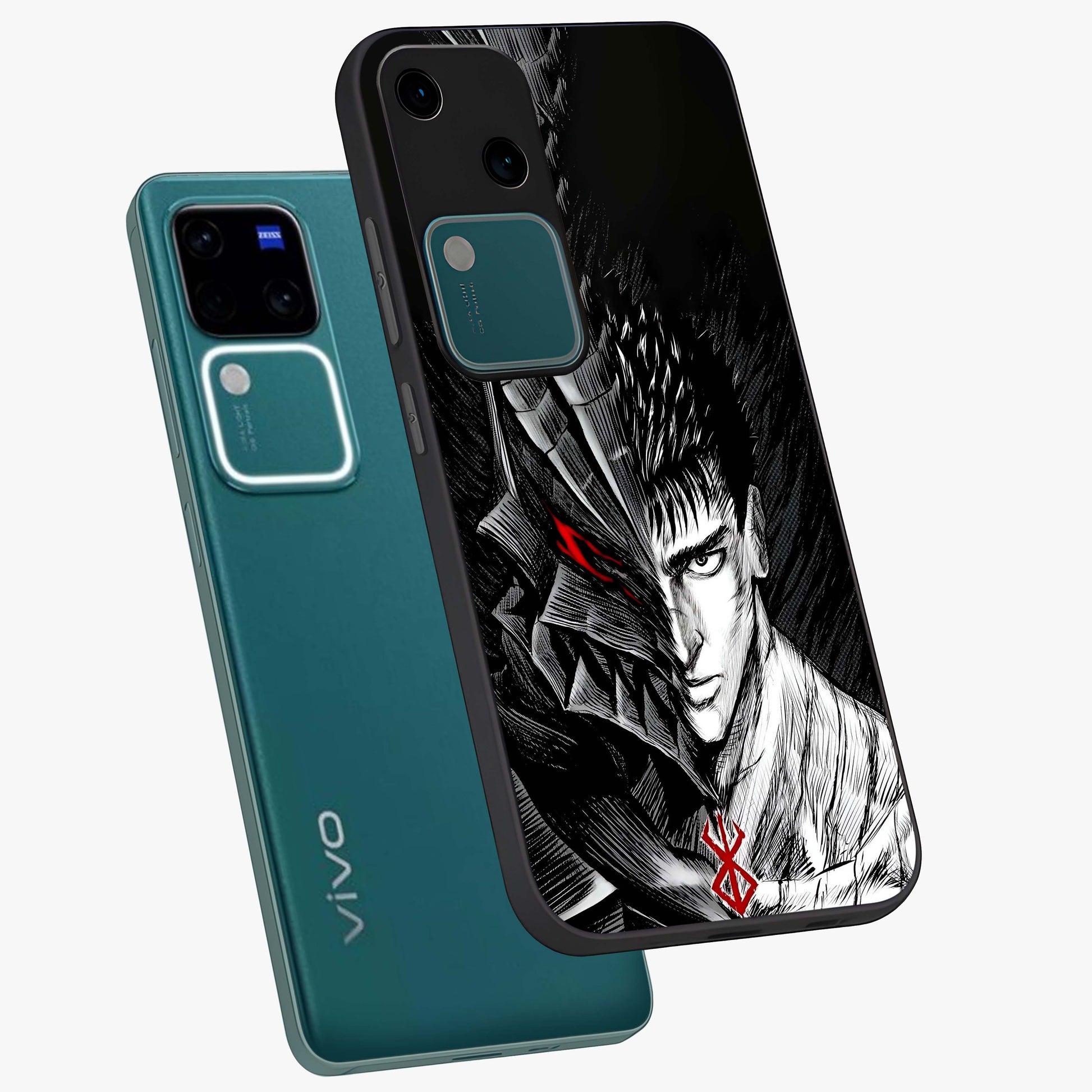 Berserker Blood Oath Glass Case displayed in angled mockup highlighting dark fantasy graphic design and powerful theme.