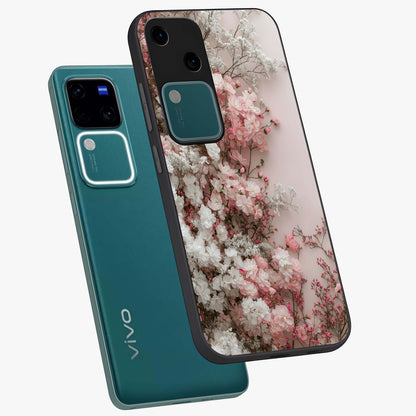 Blush Blossom Cloud Glass Case displayed in angled mockup highlighting soft cloud and blossom design with pastel aesthetic.