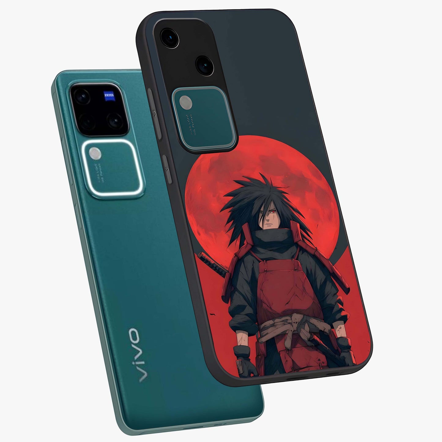 Crimson Moon Warlord Glass Case displayed in angled mockup highlighting dramatic crimson moon design with fantasy aesthetic.