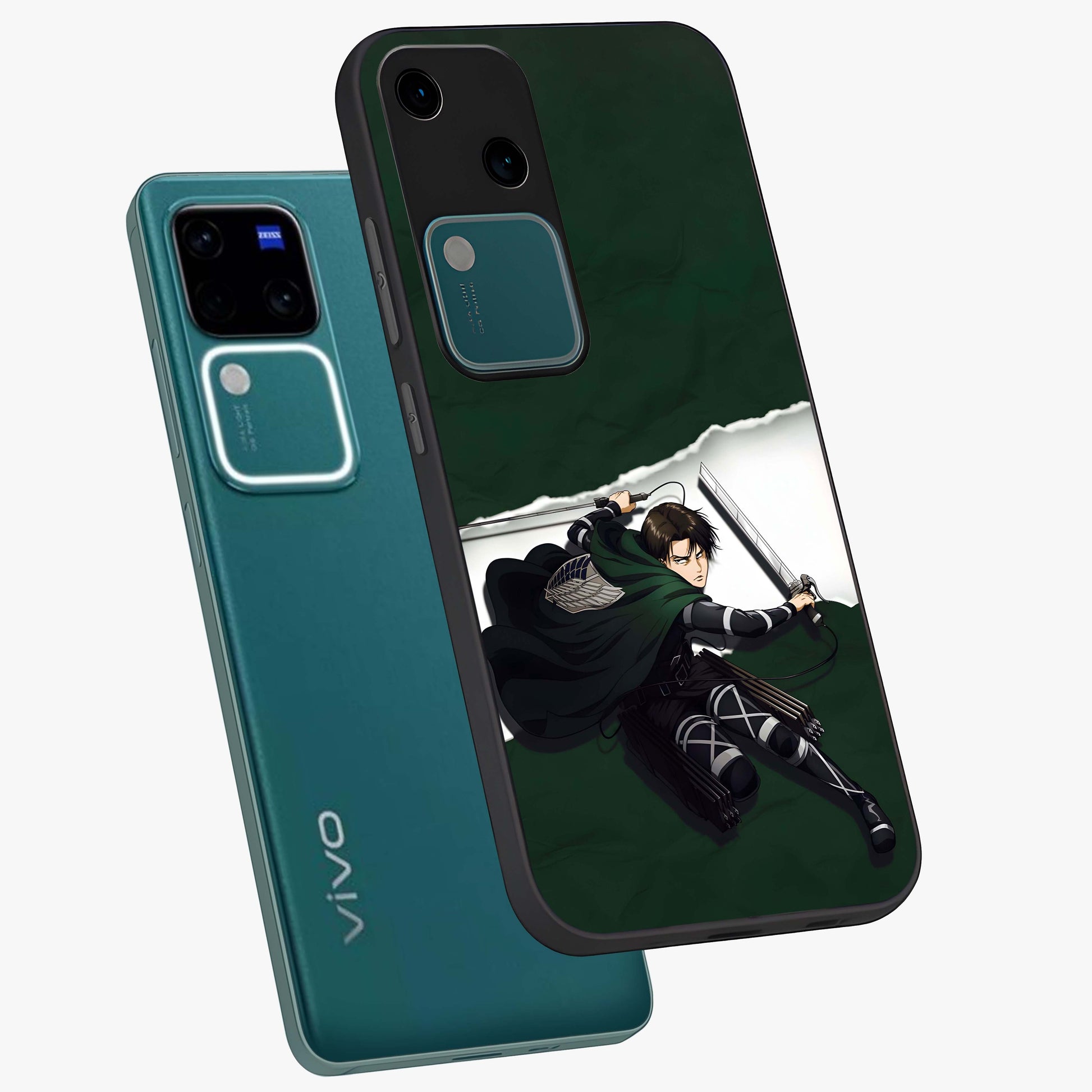Emerald War Vanguard Glass Case displayed in angled mockup highlighting intense battle inspired design with emerald tone aesthetic.