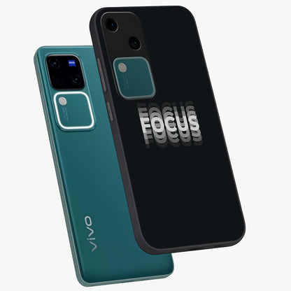 Focus Mode On Glass Case displayed in angled mockup highlighting clean minimal text artwork with modern aesthetic style.