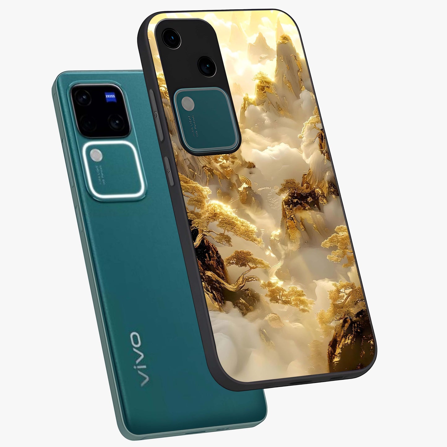 Gates Of Illumination Glass Case displayed in angled mockup highlighting radiant portal inspired design with fantasy aesthetic.