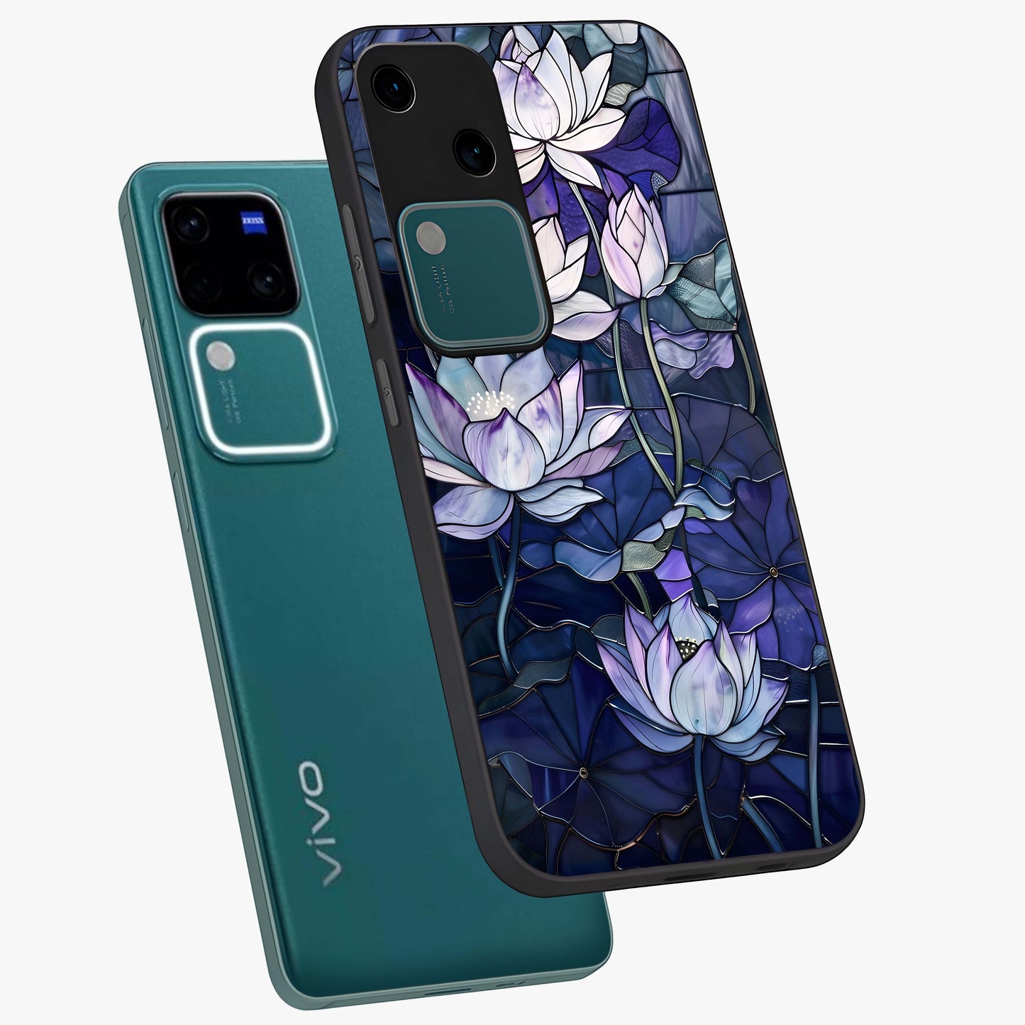 Gloss Petal Rush Glass Case displayed in angled mockup highlighting vibrant petal design with elegant floral aesthetic.