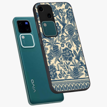 Heirloom Wild Bloom Glass Case displayed in angled mockup highlighting botanical bloom design with classic aesthetic style.
