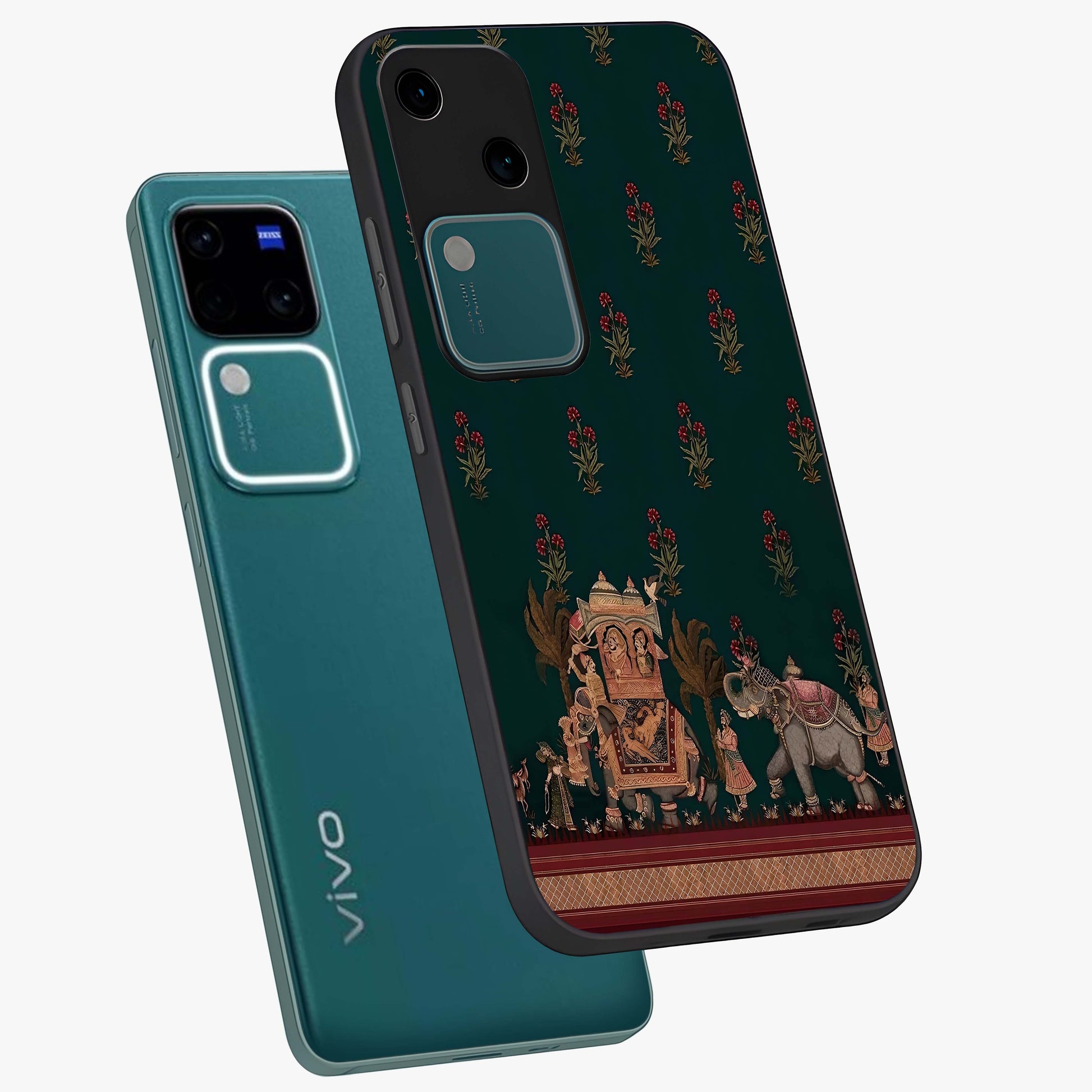 Macmerise Glass Case displayed in angled mockup highlighting trendy graphic design with sleek aesthetic style.