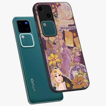 Magical Tangled Dream Glass Case displayed in angled mockup highlighting whimsical fantasy design with magical aesthetic.