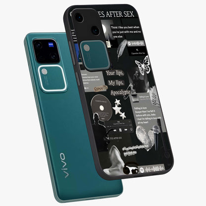 Midnight Love Echo Glass Case displayed in angled mockup highlighting elegant love inspired design with deep aesthetic style.
