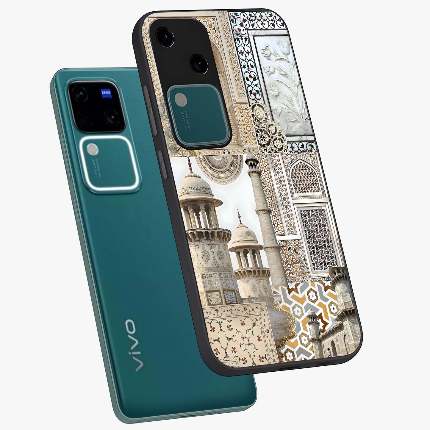 Mughal Marble Legacy Glass Case displayed in angled mockup highlighting elegant heritage marble artwork with royal aesthetic.