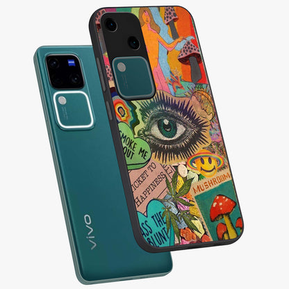Mystic Eye Wonderland Glass Case displayed in angled mockup highlighting magical eye illustration with dreamy aesthetic.