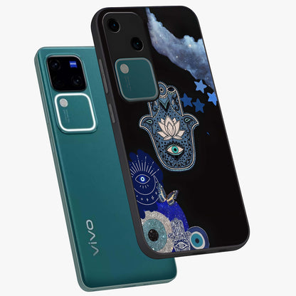 Mystic Hand Aura Glass Case displayed in angled mockup highlighting magical aura design with spiritual aesthetic style.