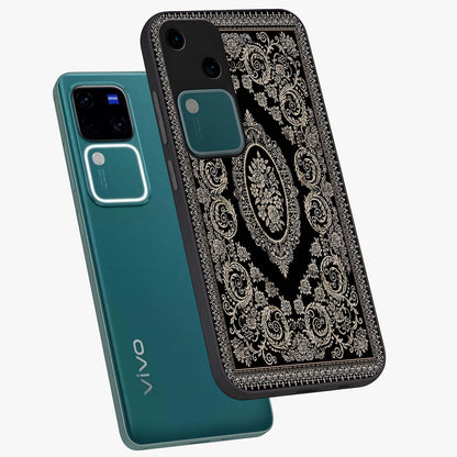Noir Bloom Elegance Glass Case displayed in angled mockup highlighting refined flower design with stylish noir aesthetic.