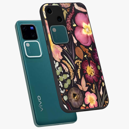 Petal Dream Tapestry Glass Case displayed in angled mockup highlighting decorative petal pattern with elegant botanical aesthetic.