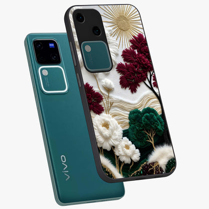 Radiant Bloom Elegance Glass Case displayed in angled mockup highlighting graceful floral design with radiant aesthetic style.
