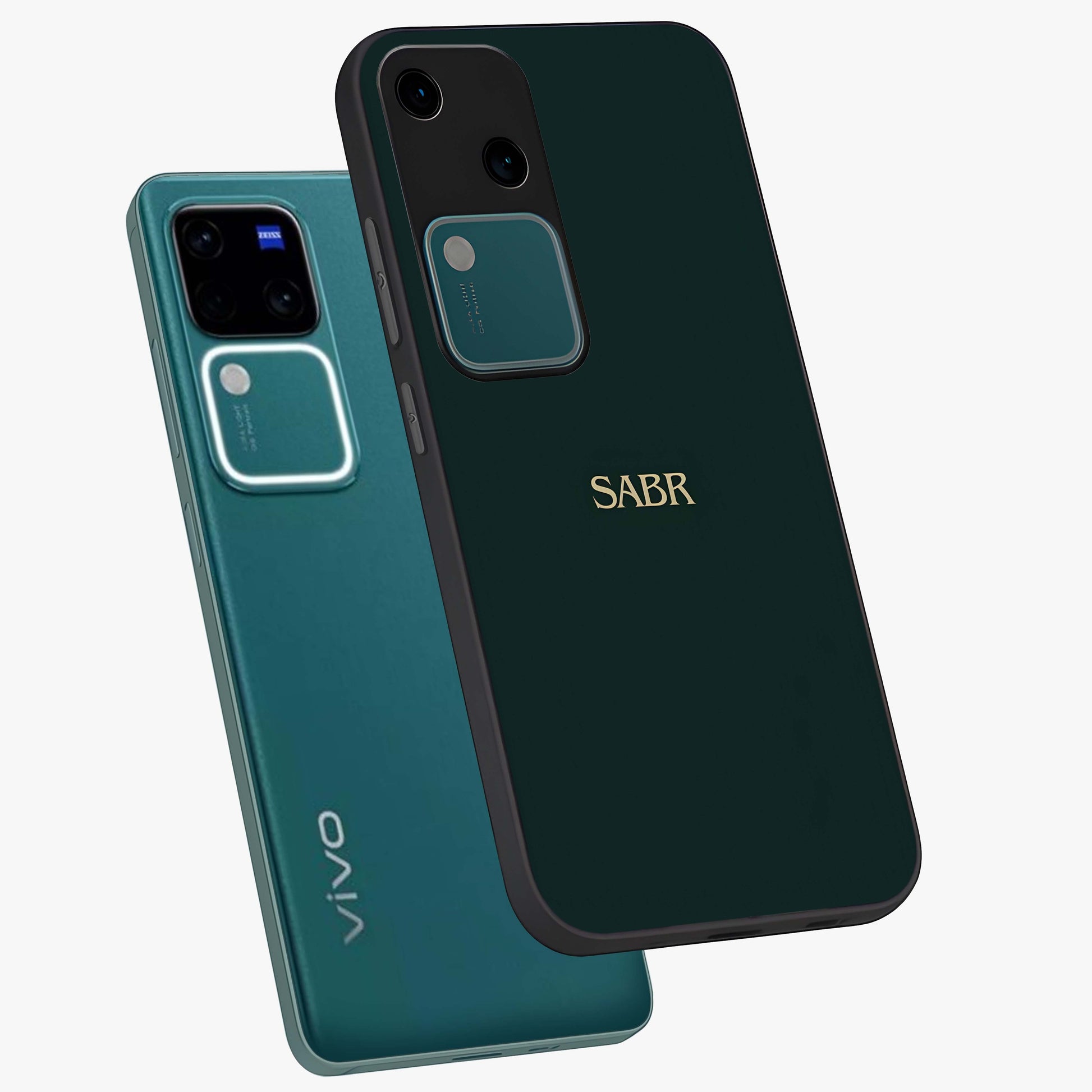 Sabr Minimal Patience Glass Case displayed in angled mockup highlighting simple inspirational design with clean aesthetic style.