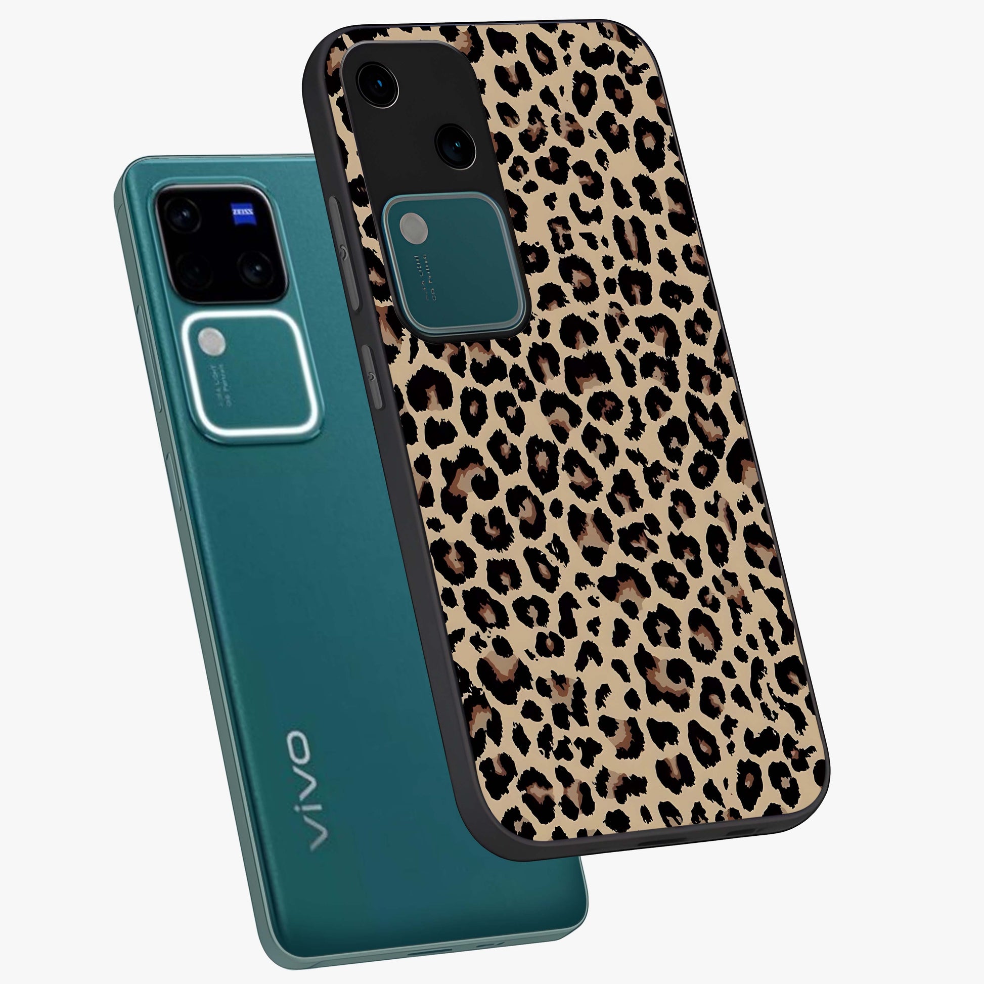 Savage Chic Pattern Glass Case displayed in angled mockup highlighting bold fashion inspired design with chic aesthetic.