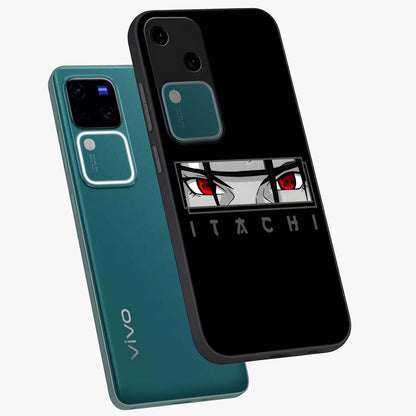 Scarlet Gaze Dominance Glass Case displayed in angled mockup highlighting intense visual design with bold scarlet aesthetic.