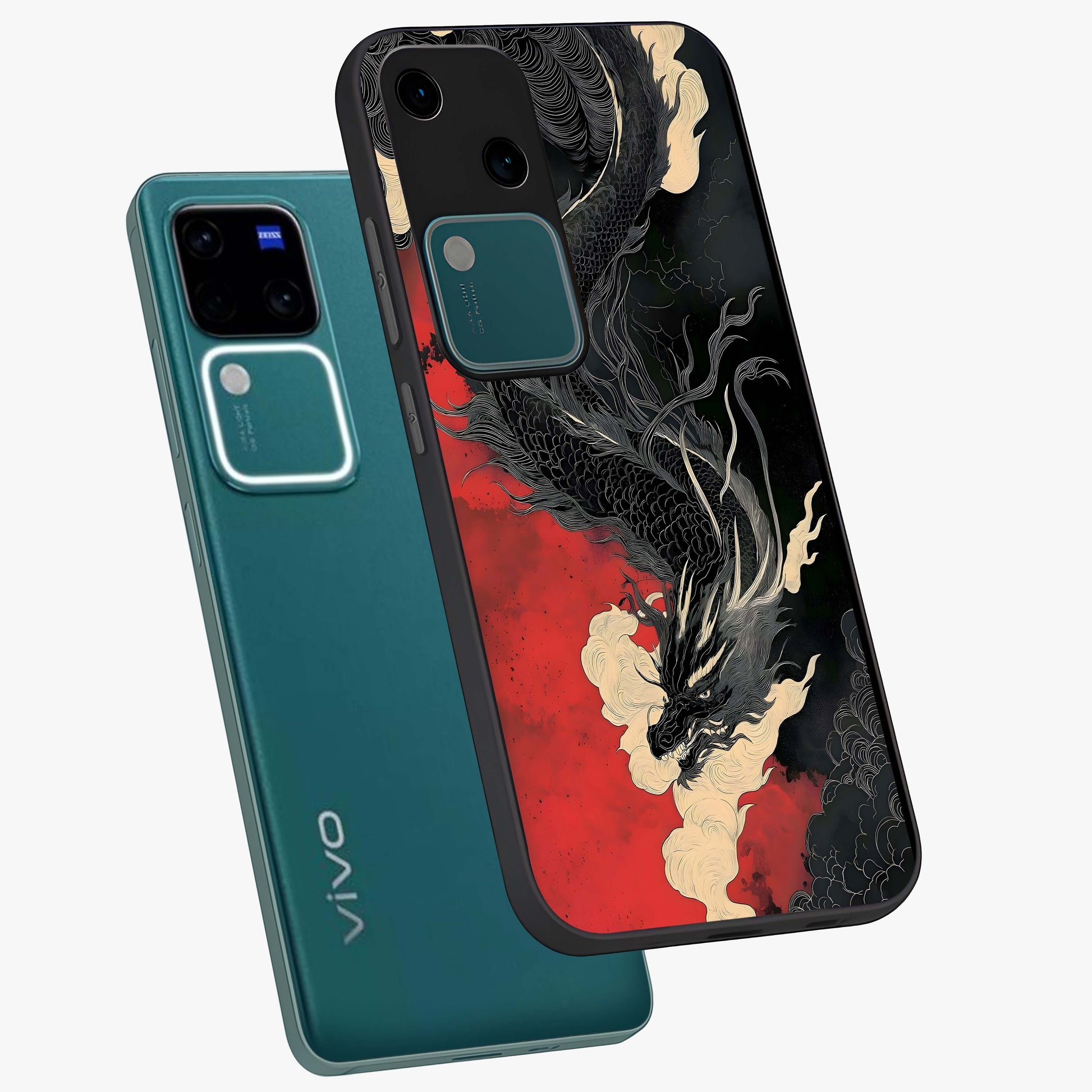 Shadow Dragon Fury Glass Case displayed in angled mockup highlighting powerful dragon illustration with dark fantasy aesthetic.